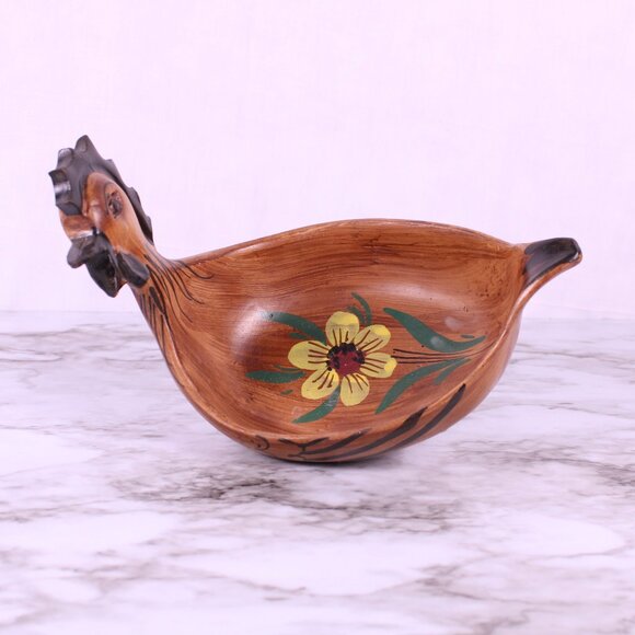 Florentine Italy Ceramic Rooster Bowl Hand Painted Farmhouse Rustic Decor - Picture 5 of 7